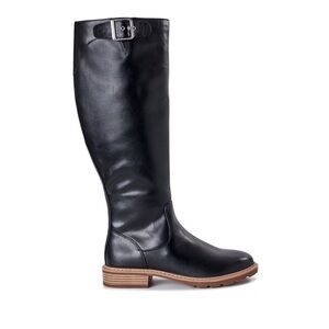 time and true-size 9 wide-tall riding boots with buckle detail and zipper.
